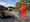 Cllr David Williams seeing a pothole repair being carried out