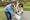 Eddie Hughes meeting a member of the Shenstone Fun Run committee
