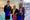 Cllr Di Evans with Judith Crook, vice chair of Burntwood Swimming Club, and two members from the club