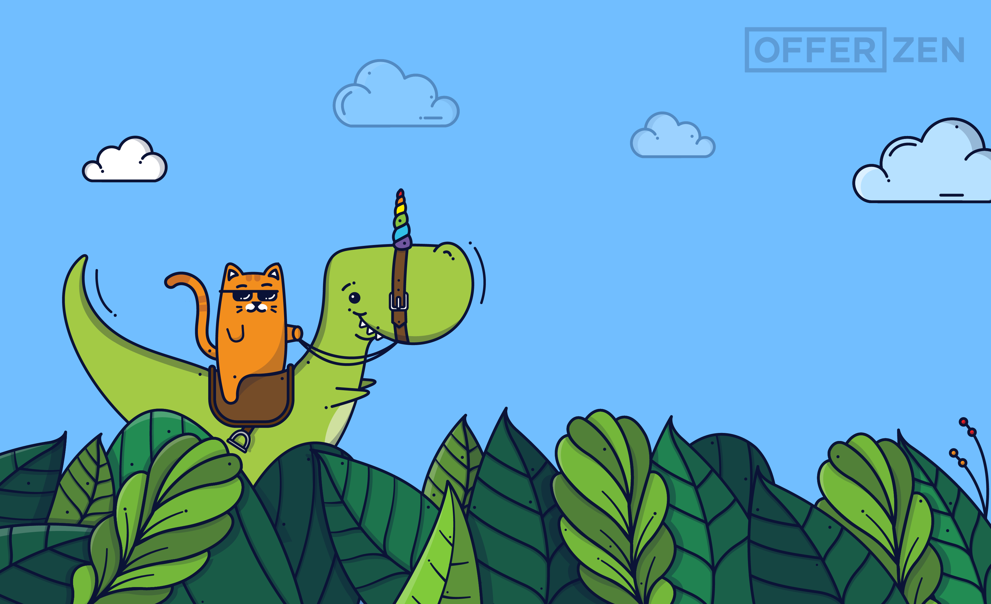 Dinocorn Riding into 2021: Zoom Background & Wallpapers