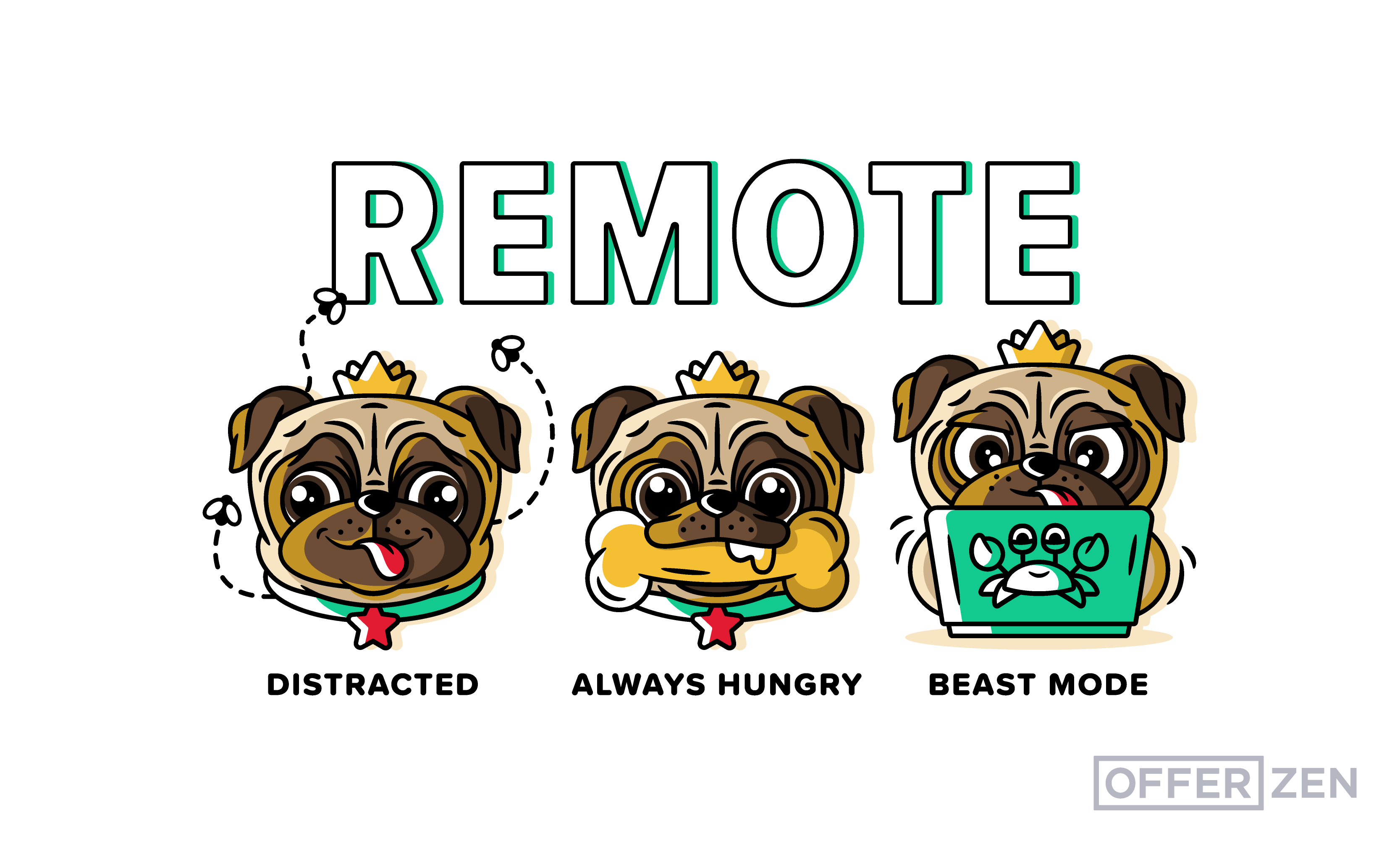 Remote Pug: Zoom Background and Wallpapers
