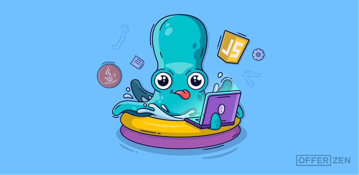 Octopus with JavaScript and Java logos