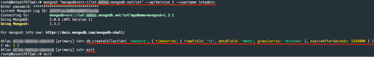 Screenshot of code used to collect data at one minute intervals