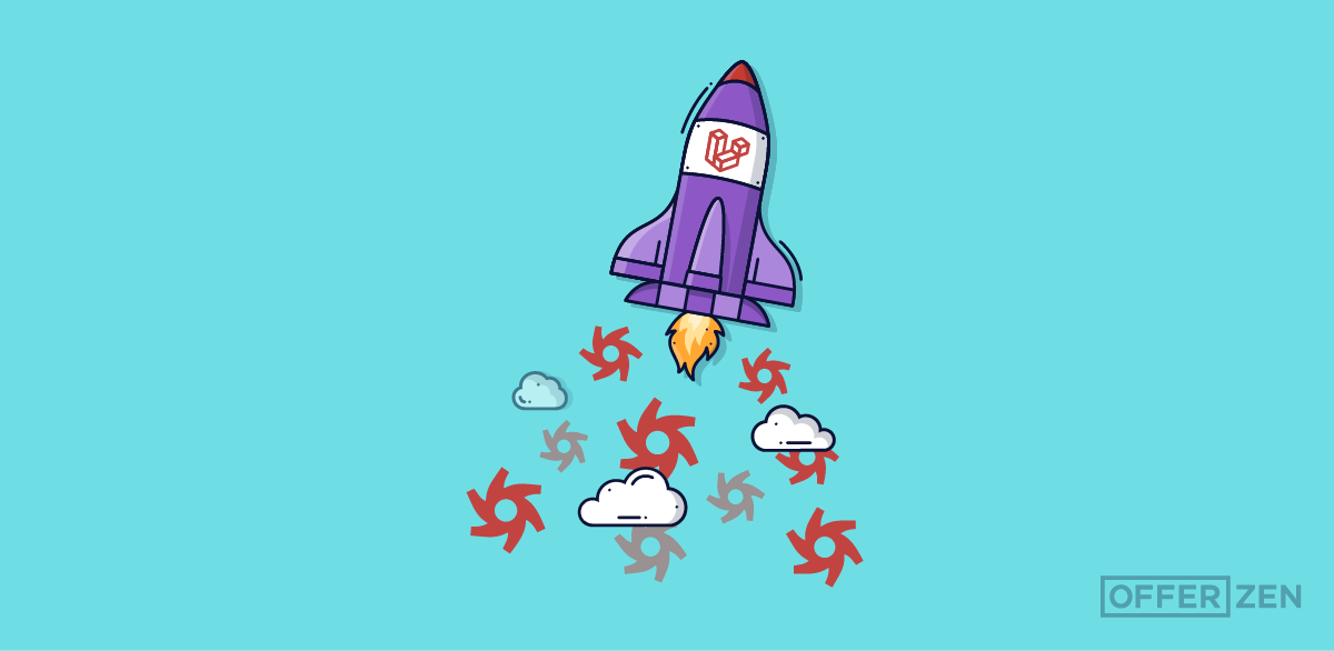 rocket with Laravel and octane logos