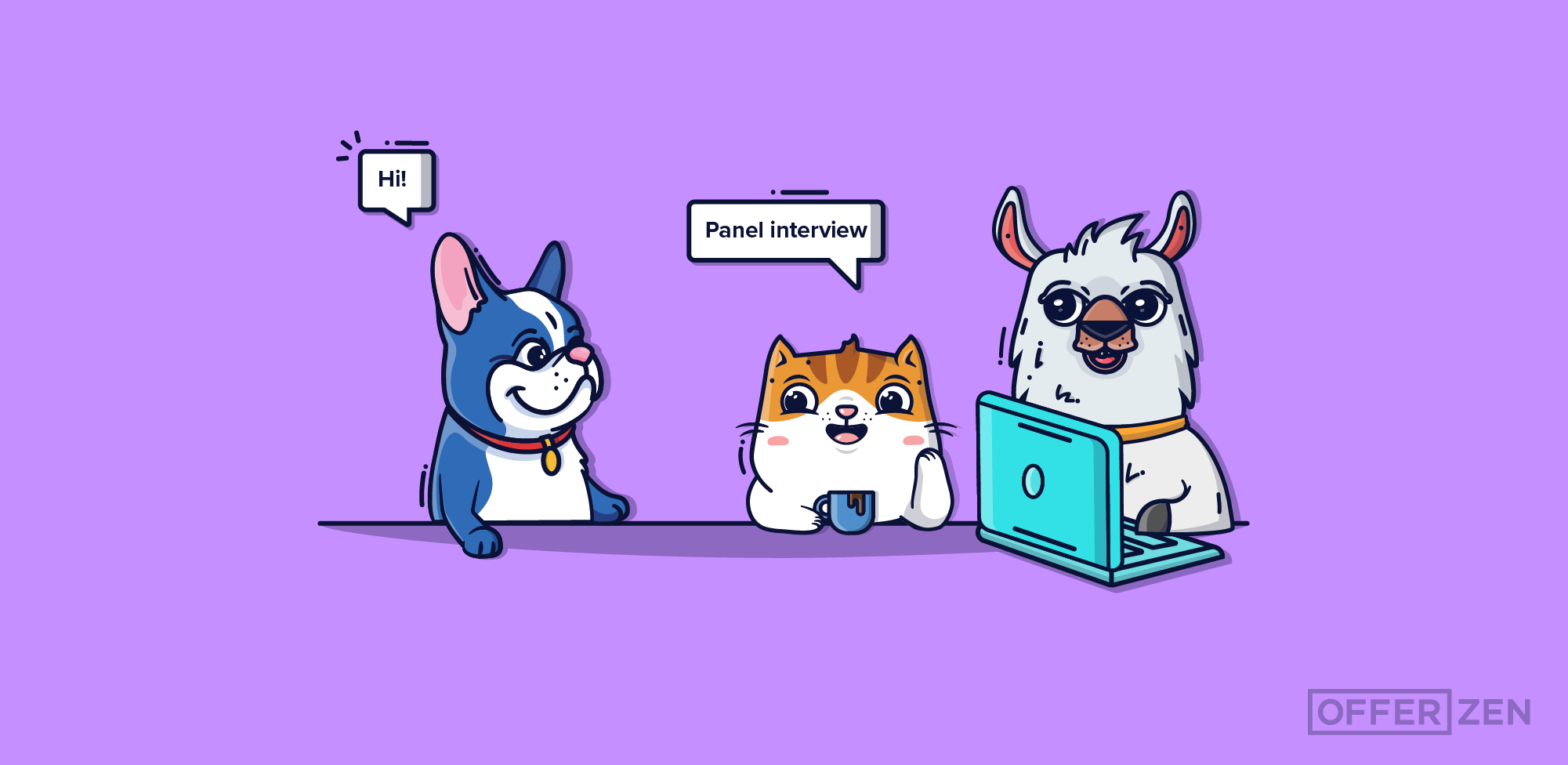 Conducting a panel interview to hire developers.