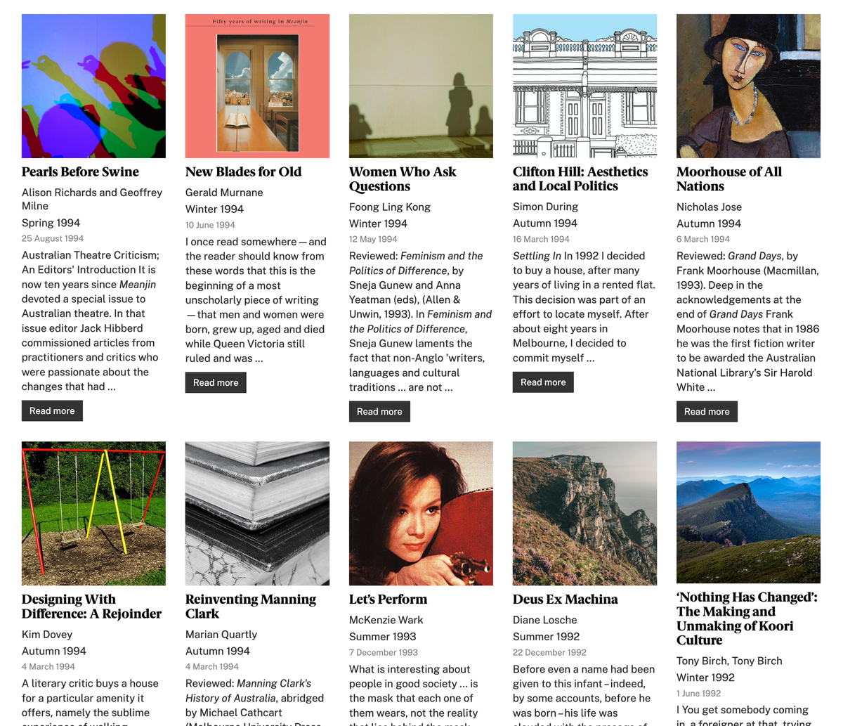 So long, Meanjin
