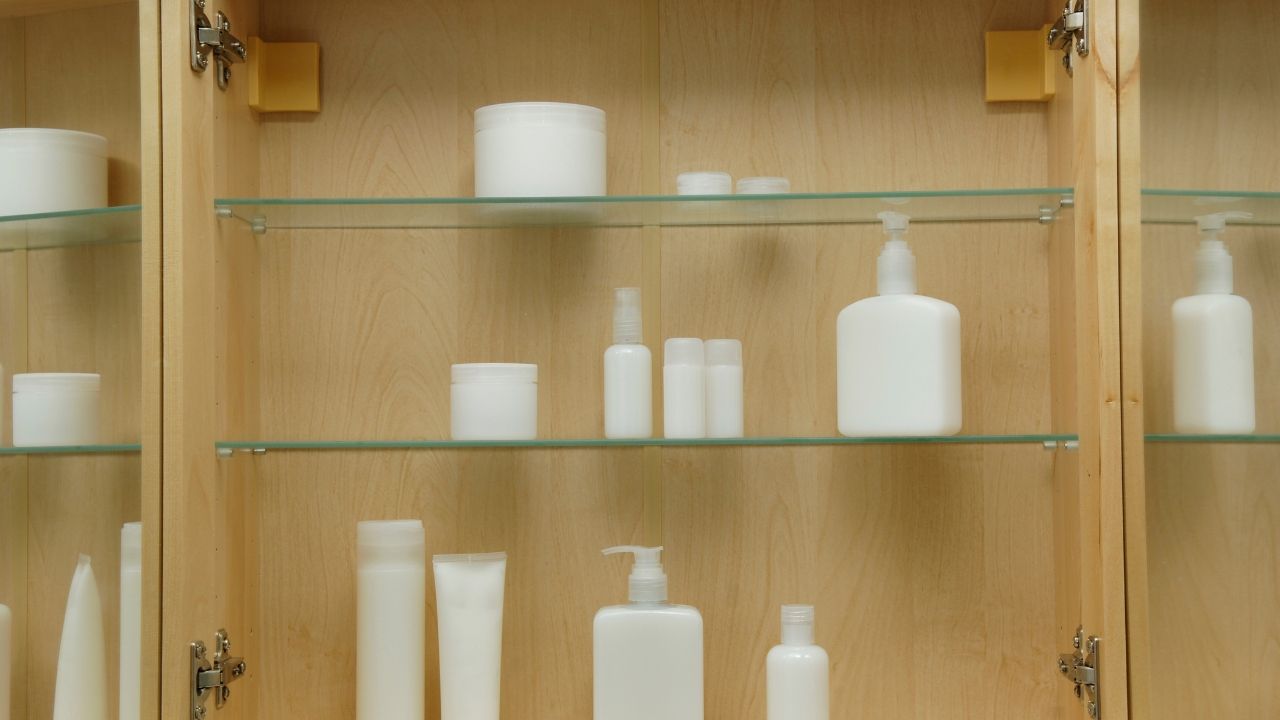 A medicine cabinet.