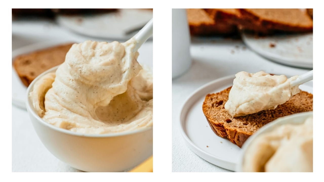 Cream cheese and honey mixture for banana bread topping.