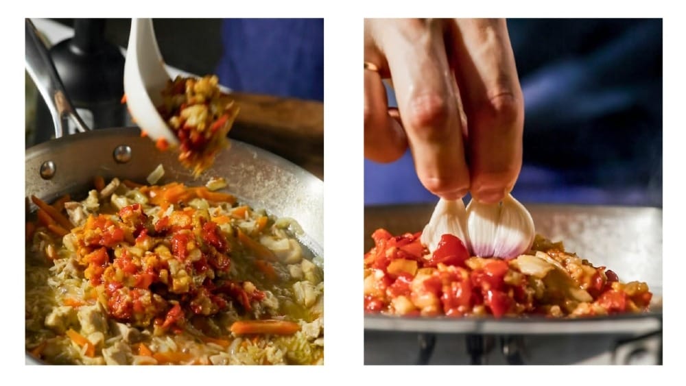 Cook over low heat for about 15 minutes, without stirring, until the rice is fully cooked and has absorbed all the liquid.