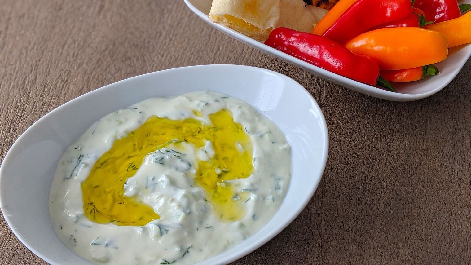 Greek Cucumber Yogurt Olive Oil Dip Recipe