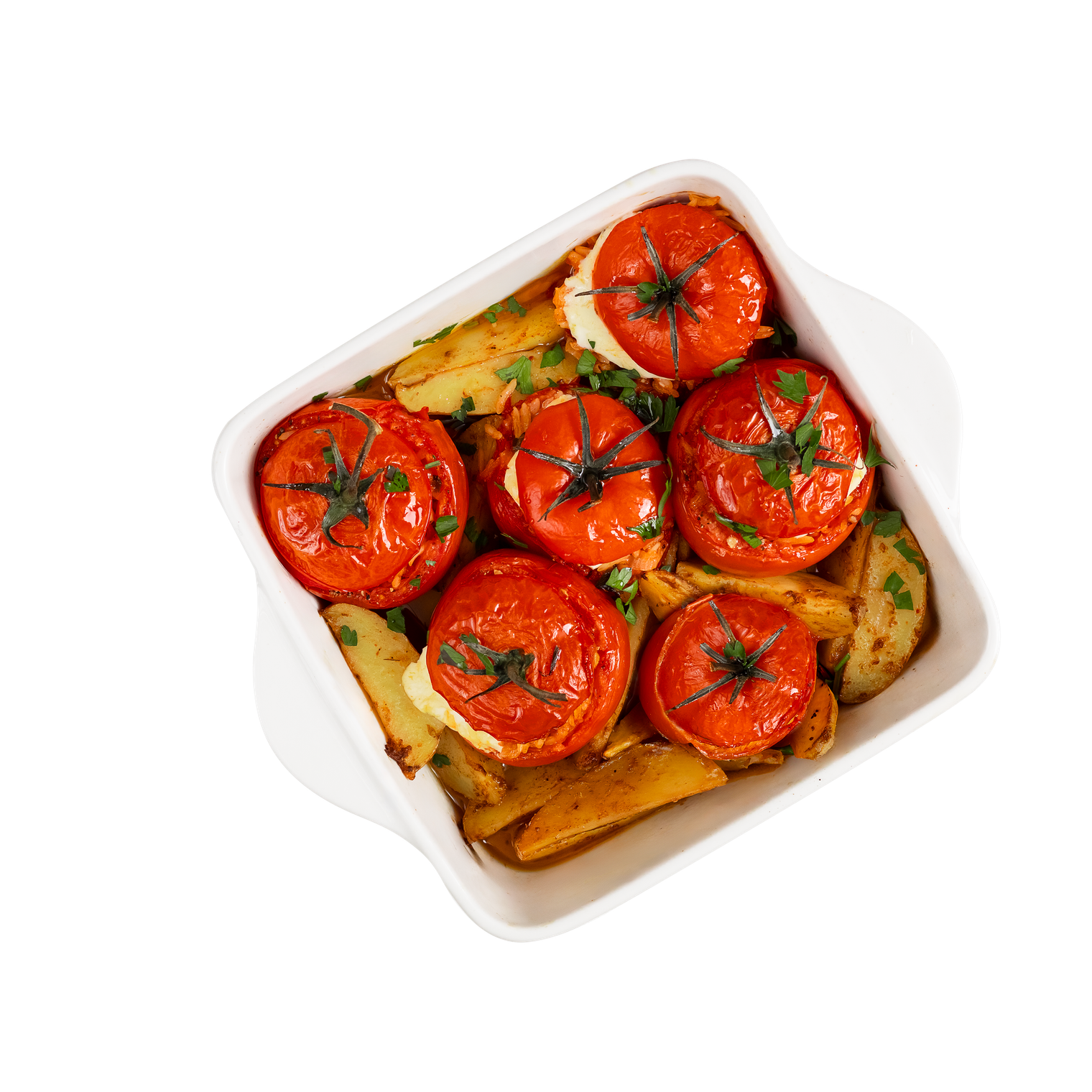 Stuffed Tomatoes-"Domates Gemistes"- A Modern Greek & Mediterranean  Marvel