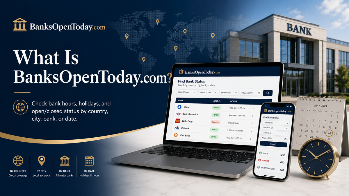 What Is BanksOpenToday.com? A Simple Way to Check Bank Hours, Holidays, and Open/Closed Status