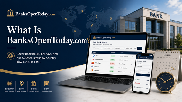 What Is BanksOpenToday.com? A Simple Way to Check Bank Hours, Holidays, and Open/Closed Status