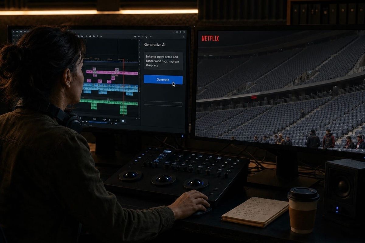 Netflix's guidance tells producers to keep AI out of the final cut. A Netflix documentary carries 17 minutes of it.