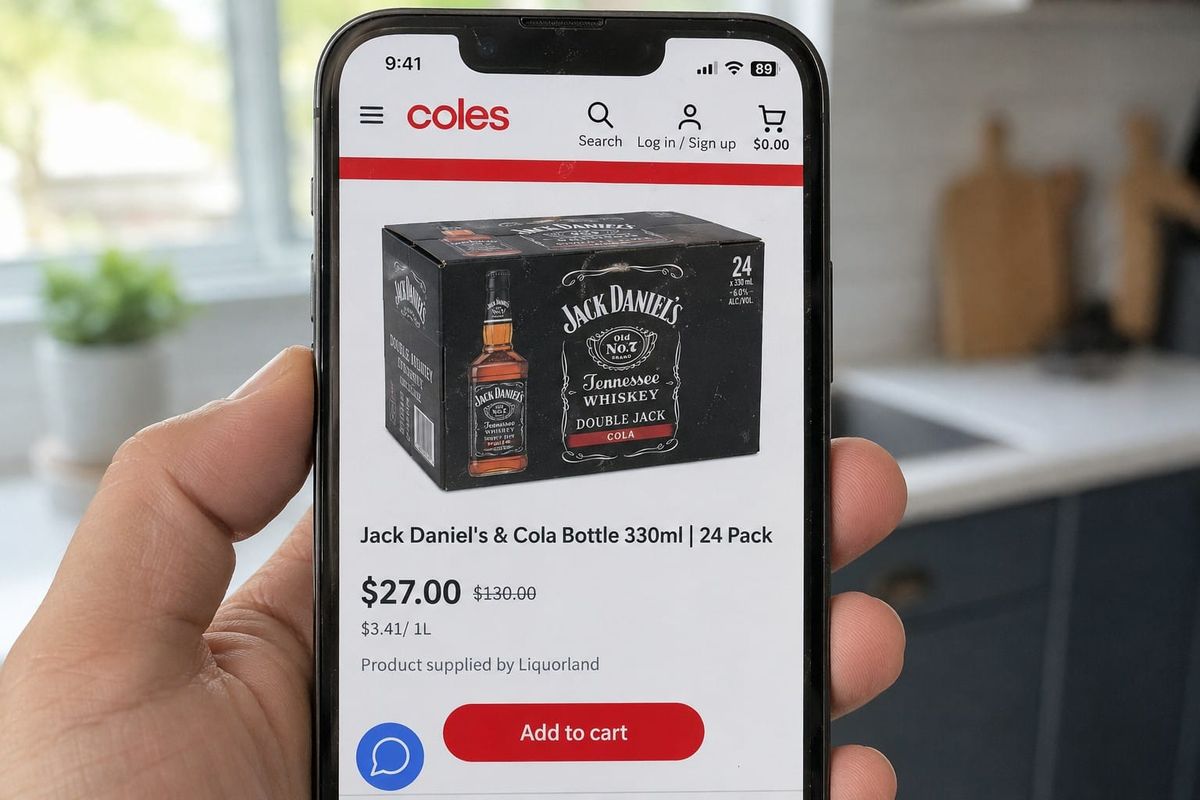 Coles listed a $130 case of bourbon at $27. The website went down and the orders were cancelled.