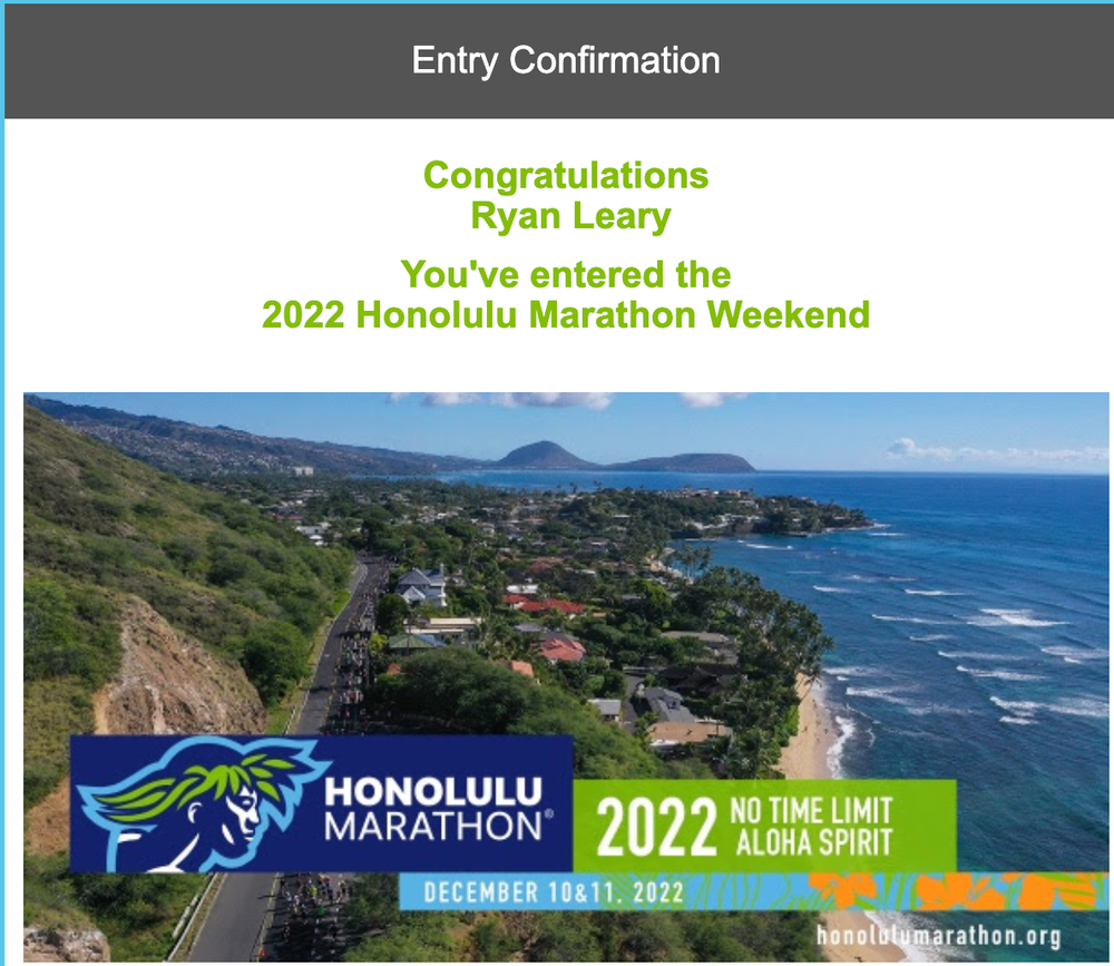 Honolulu Marathon pt. 1 - Why ?