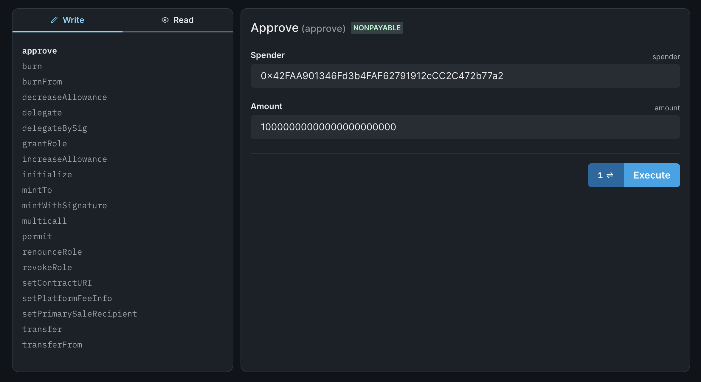 Approving staking contract as a spender of the reward tokens