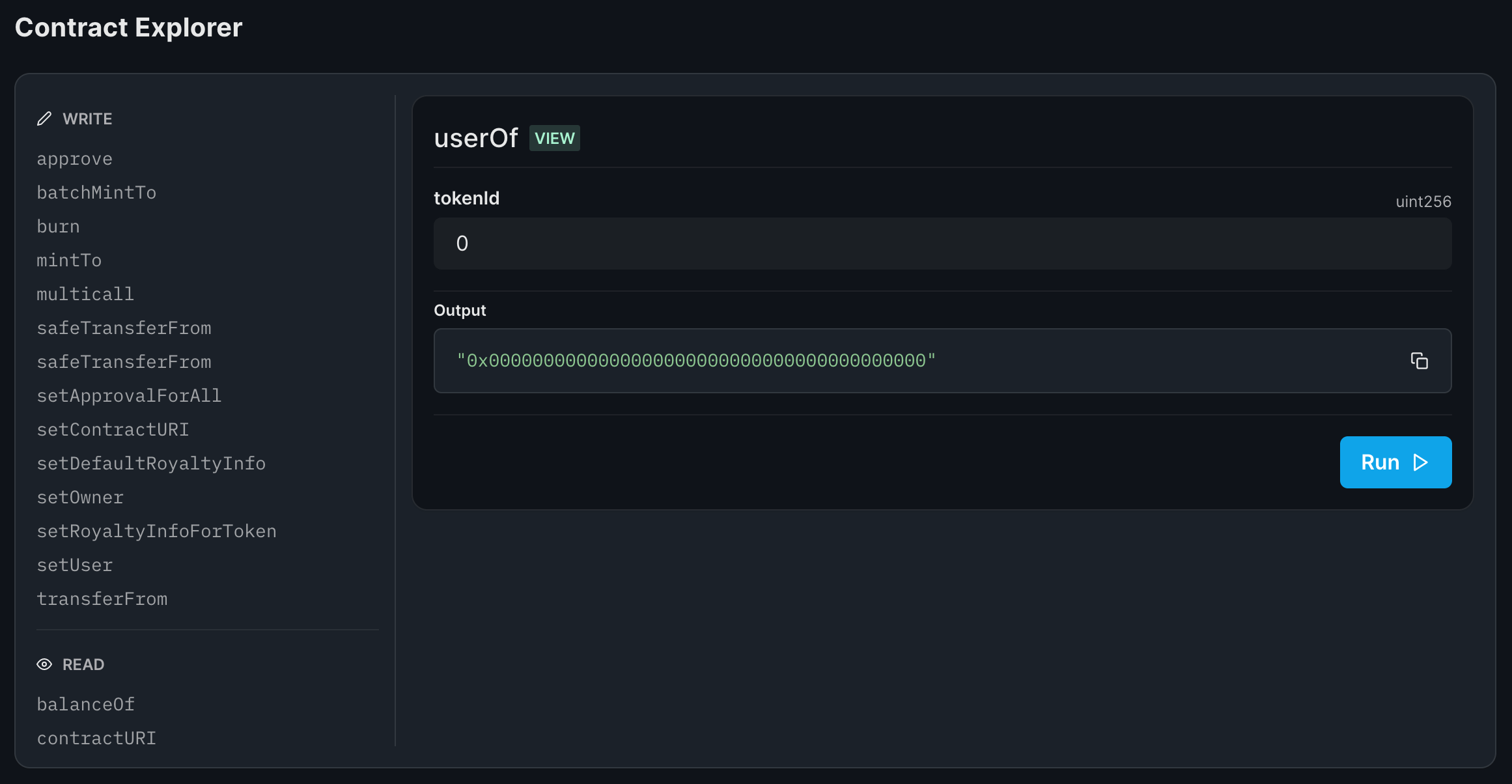 Zero address returned when NFT no longer rented