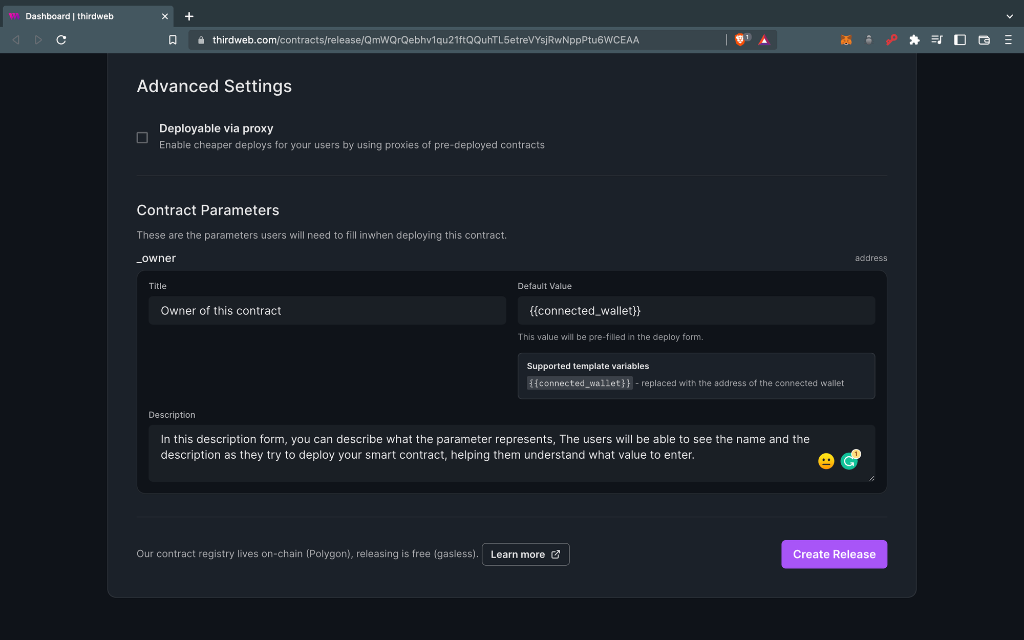 Click on Create Release