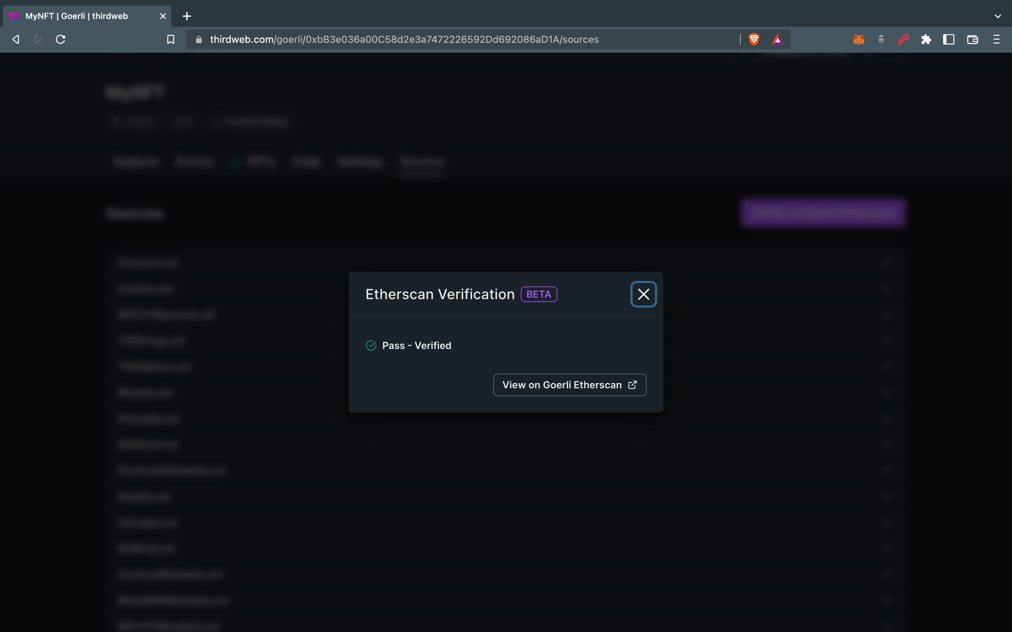Contract verified successfully 