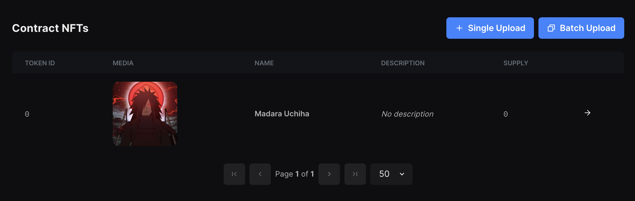 Lazy minted NFT appearing on dashboard