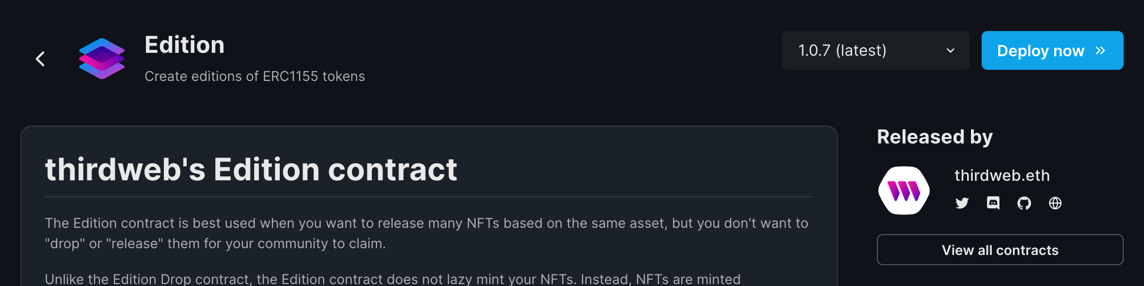 thirdweb's Edition Contract