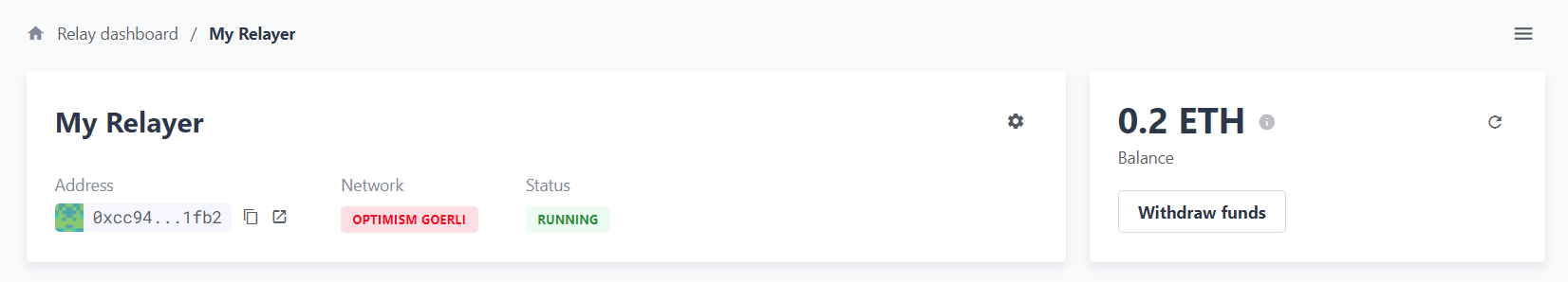 Add funds to the relayer