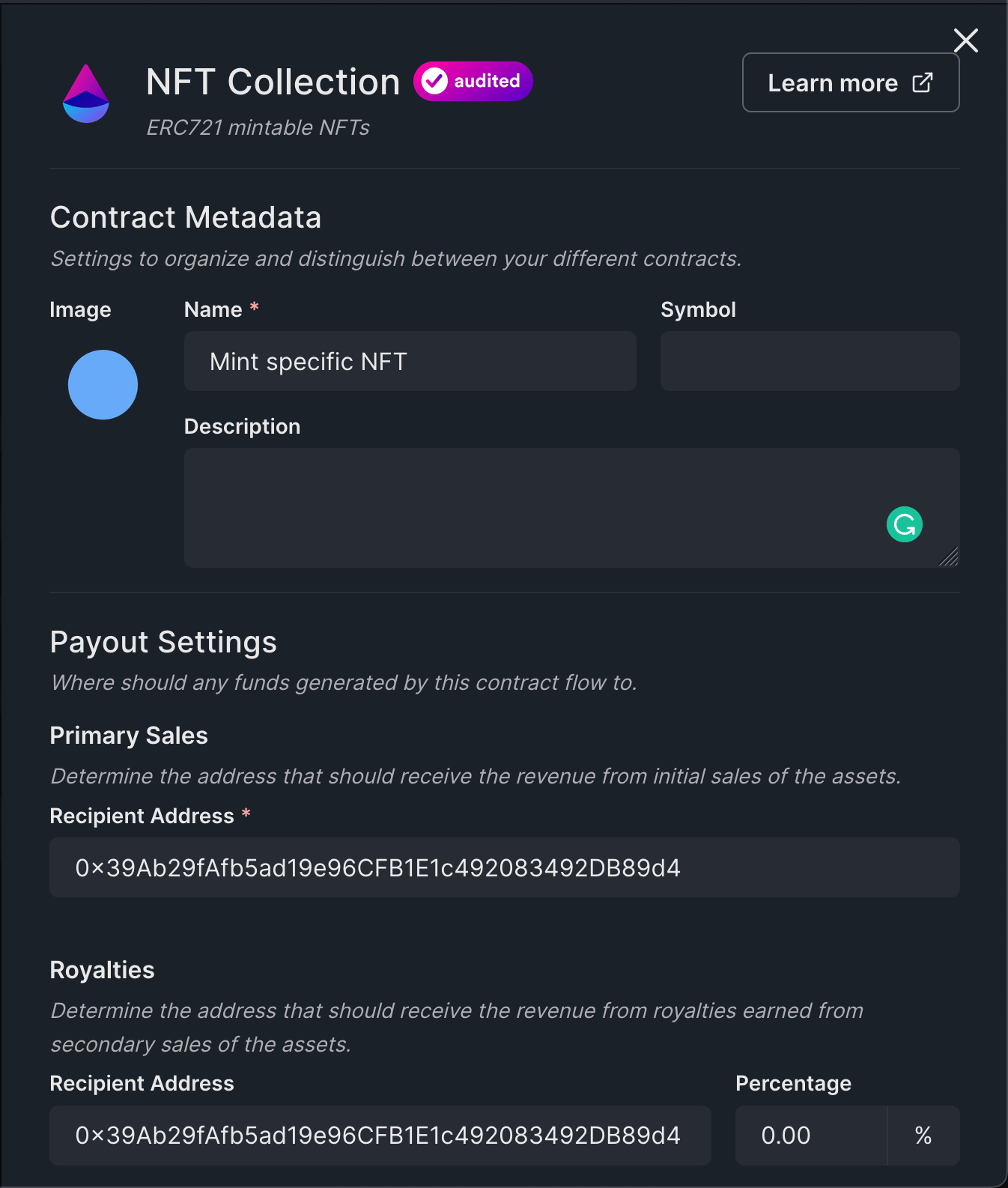 Add contract metadata