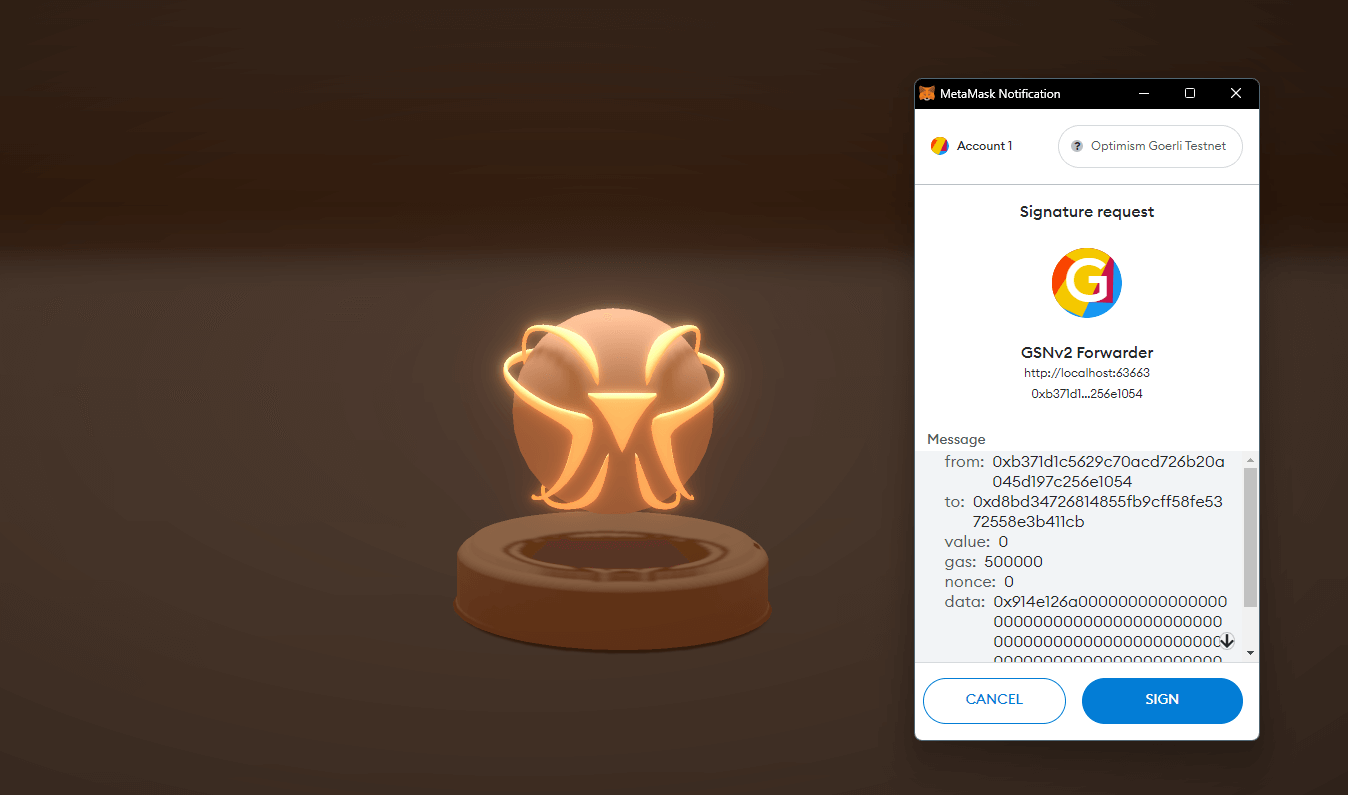 Gasless transactions successfully work!