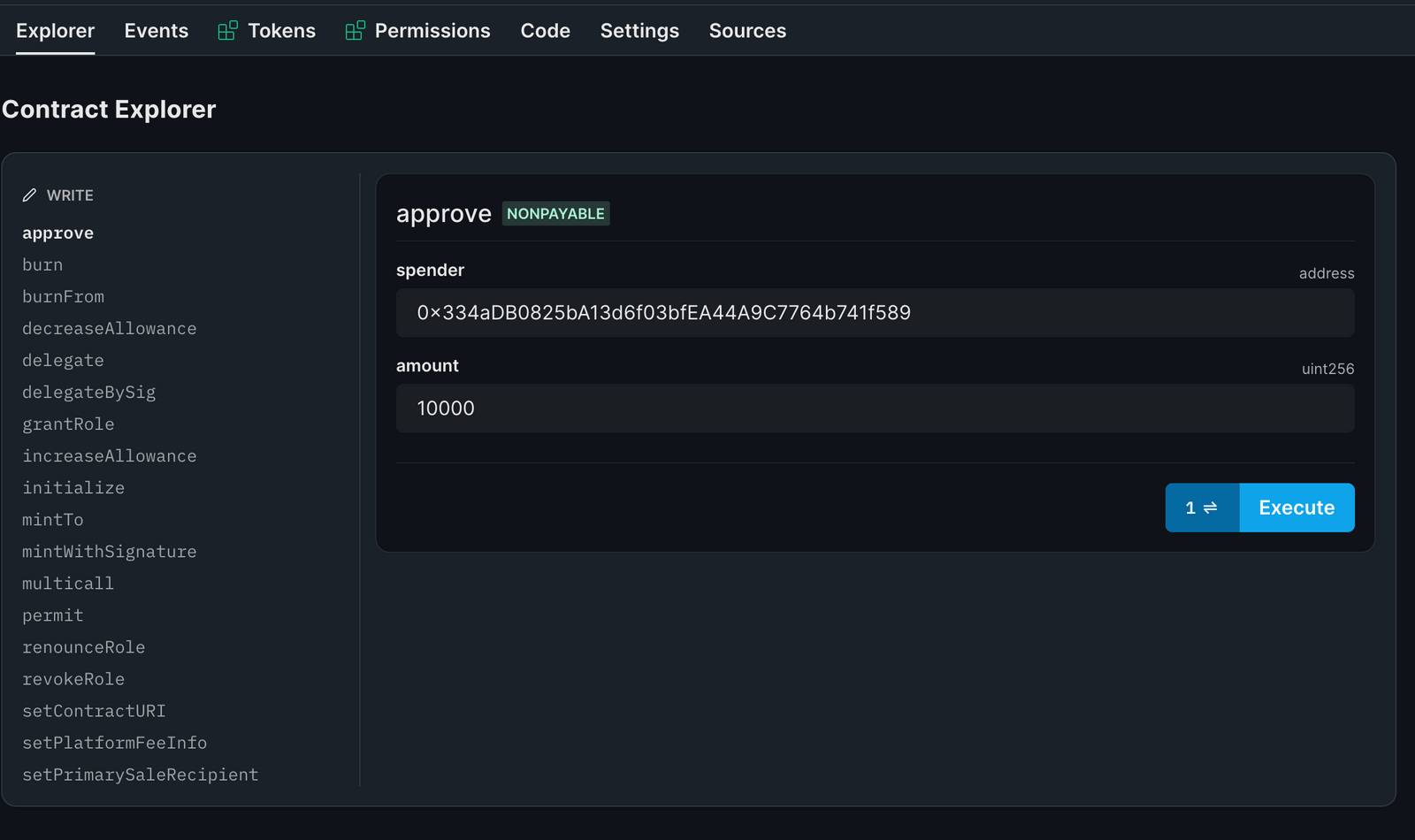 Approve the staking Contract to spend tokens