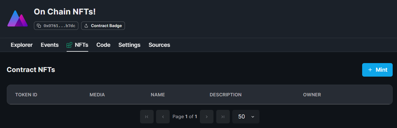 Click on mint button on the dashboard