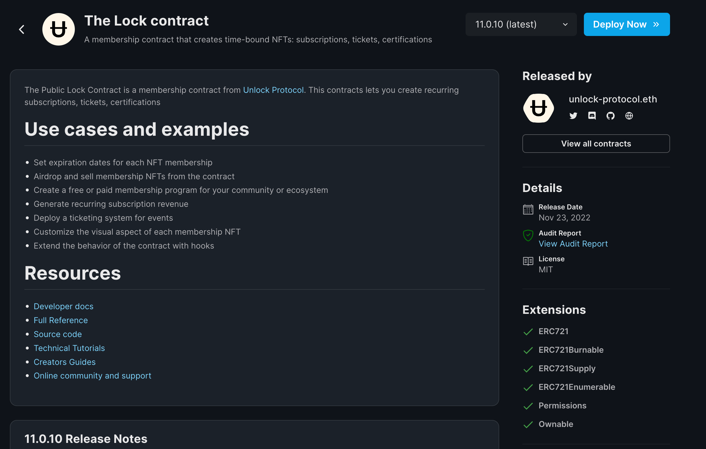 deploy the Lock Contract