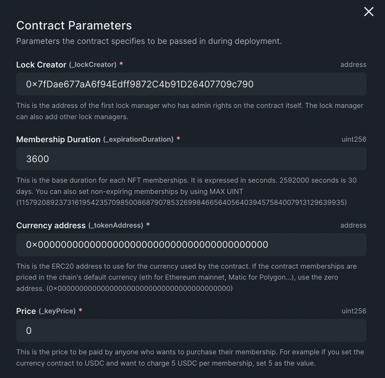 Add details of the contract
