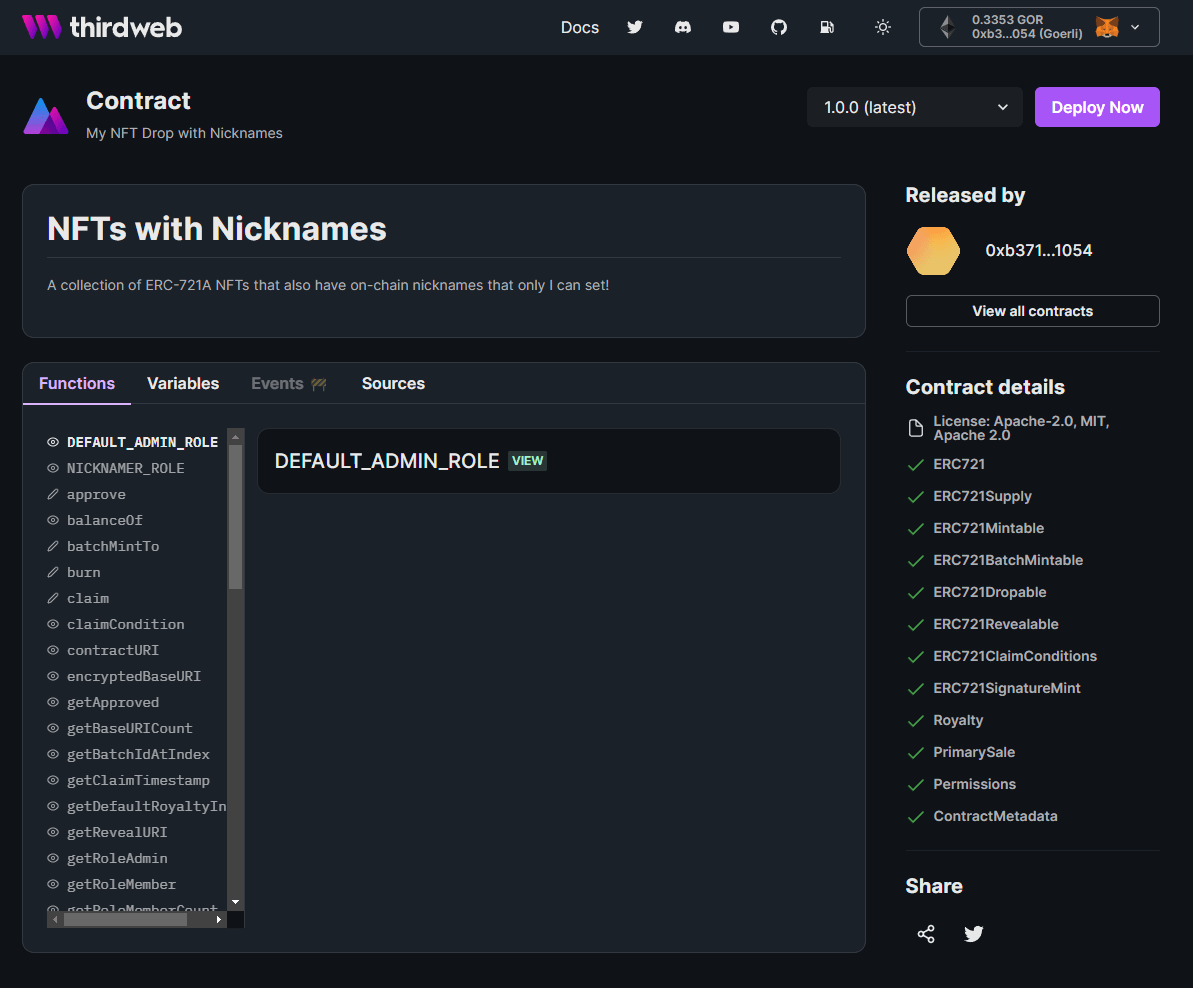 Contract has been successfully released