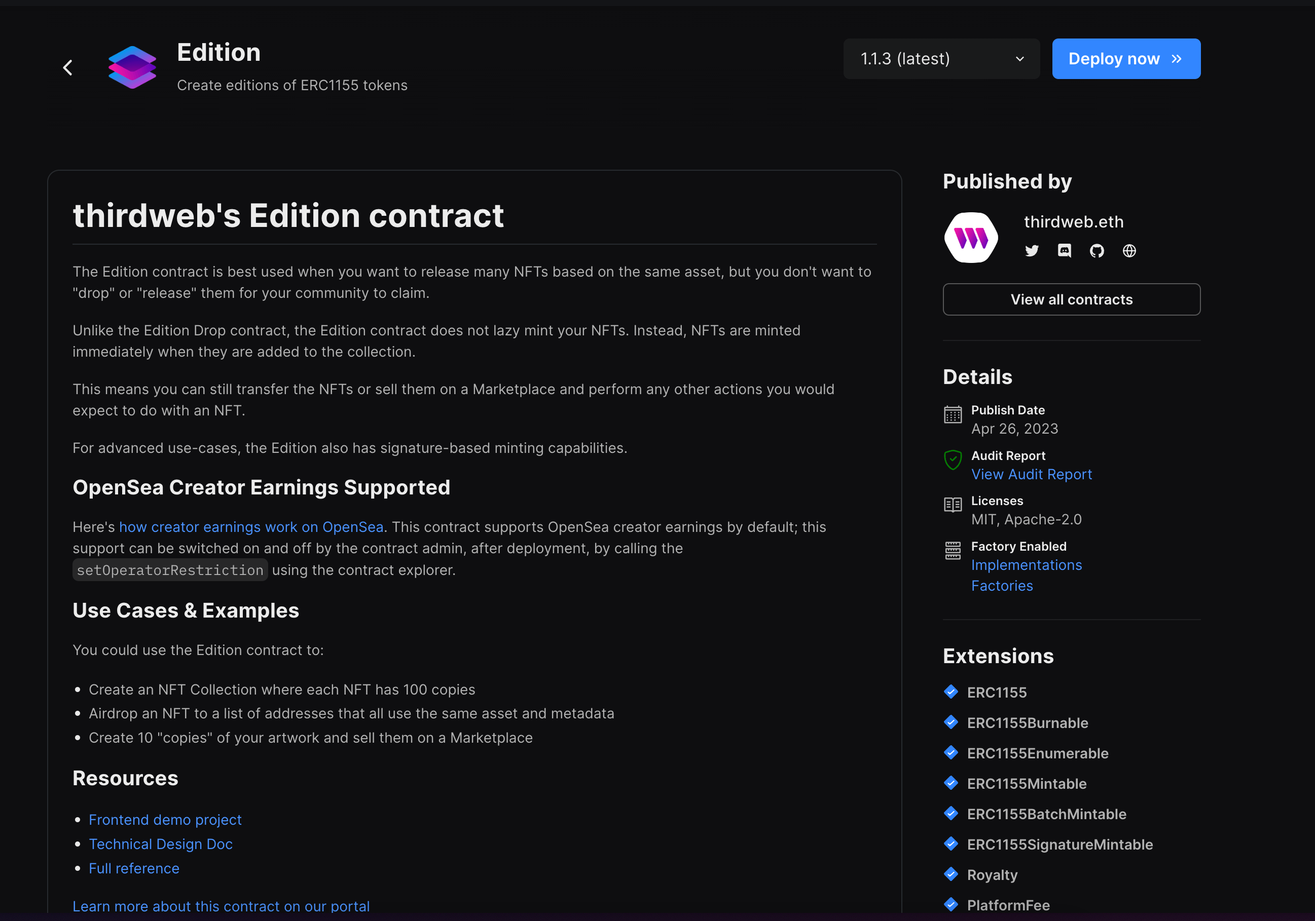 thirdweb's NFT Drop Contract