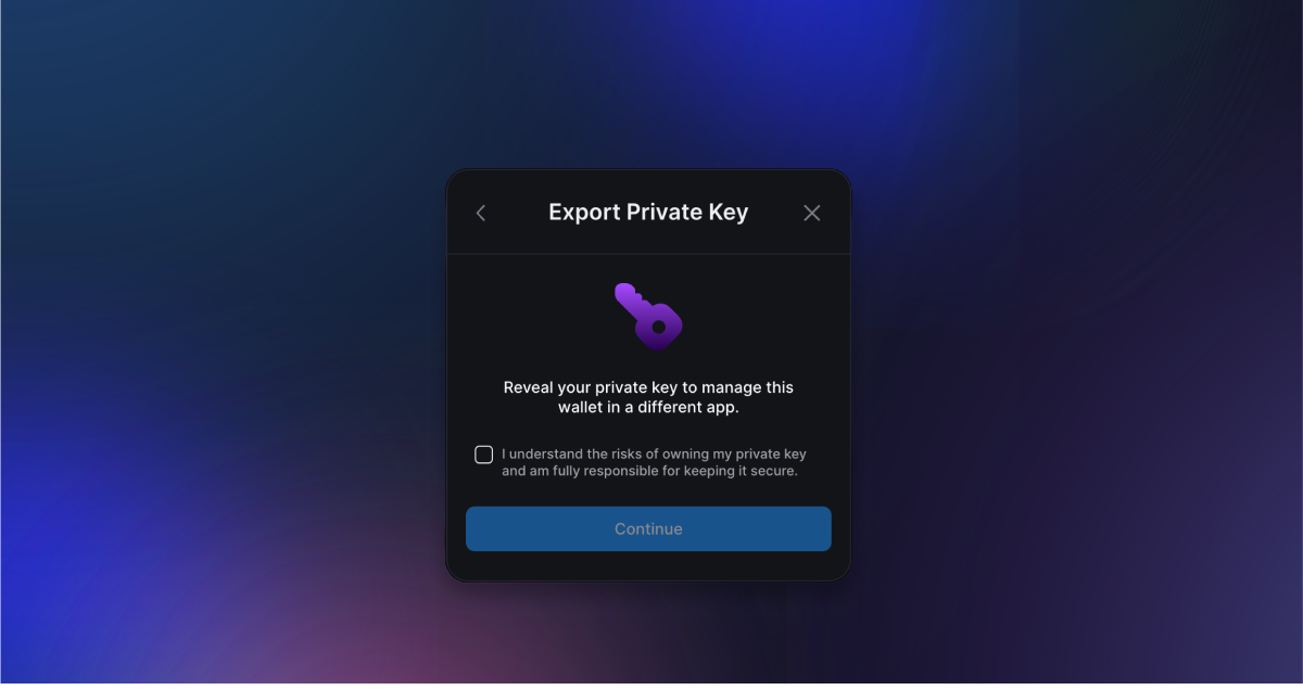 Export In-App Wallet Private Keys