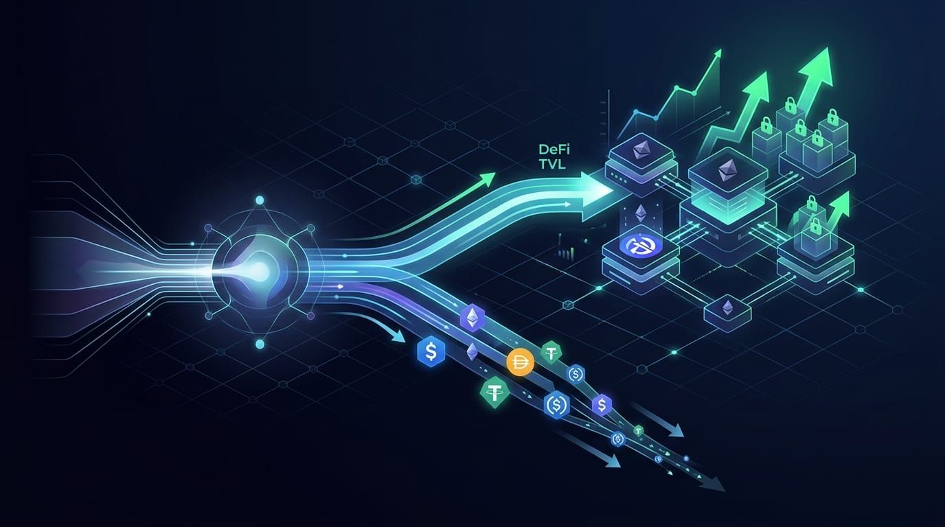 Ethereum Stablecoin Supply Shrinks as DeFi TVL Grows: Capital Rotation Explained