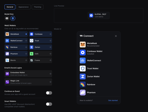 New Connect Wallet playground