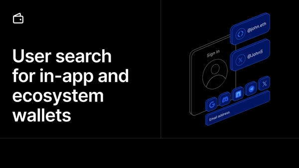 User search for in-app and ecosystem wallets