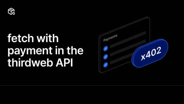 x402 fetch with payment in the thirdweb API