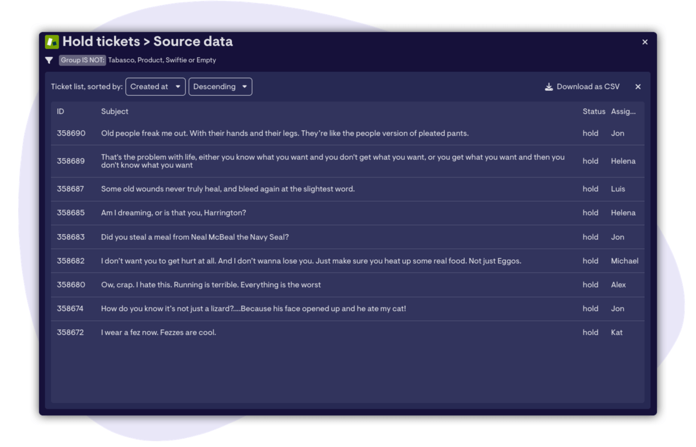 Interactive View Hold Source