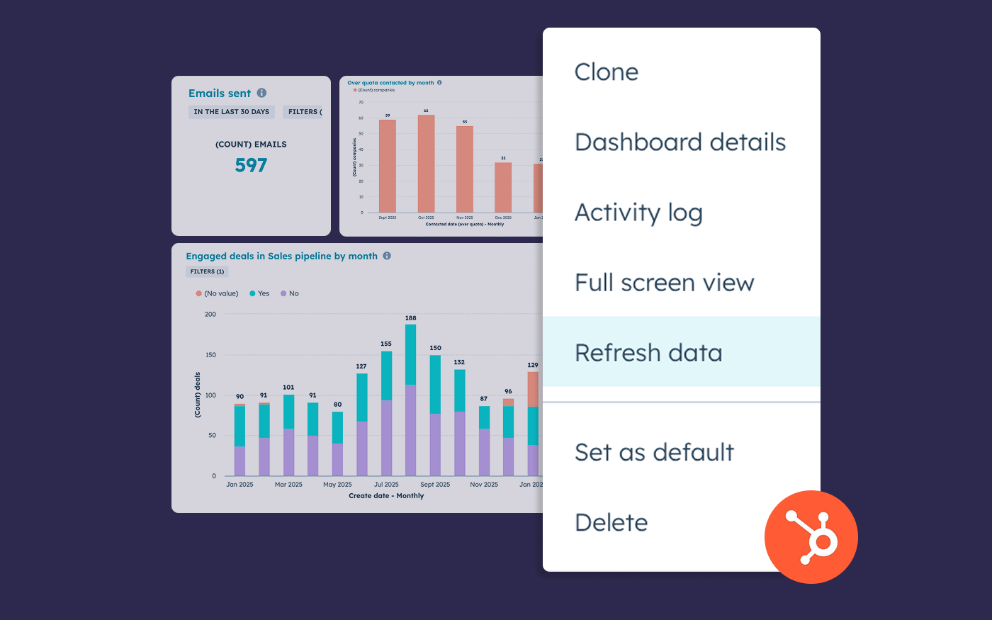 How to auto-refresh HubSpot dashboards