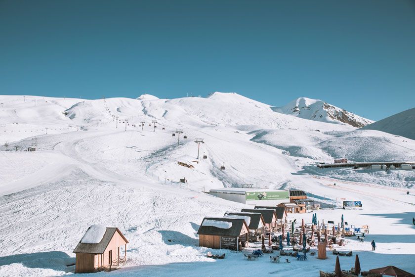 Wintersport in Gudauri, Georgien