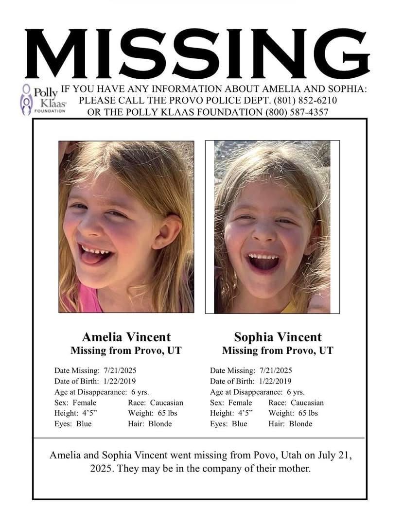 🚨 MISSING: Amelia and Sophia Vincent