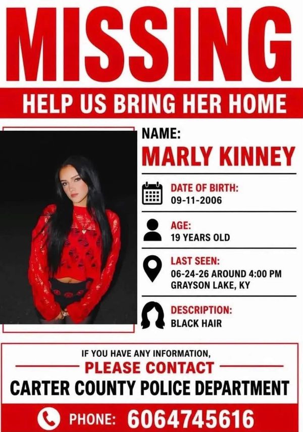 UPDATE: MARLY KINNEY JAS BEEN FOUND DECEASED!