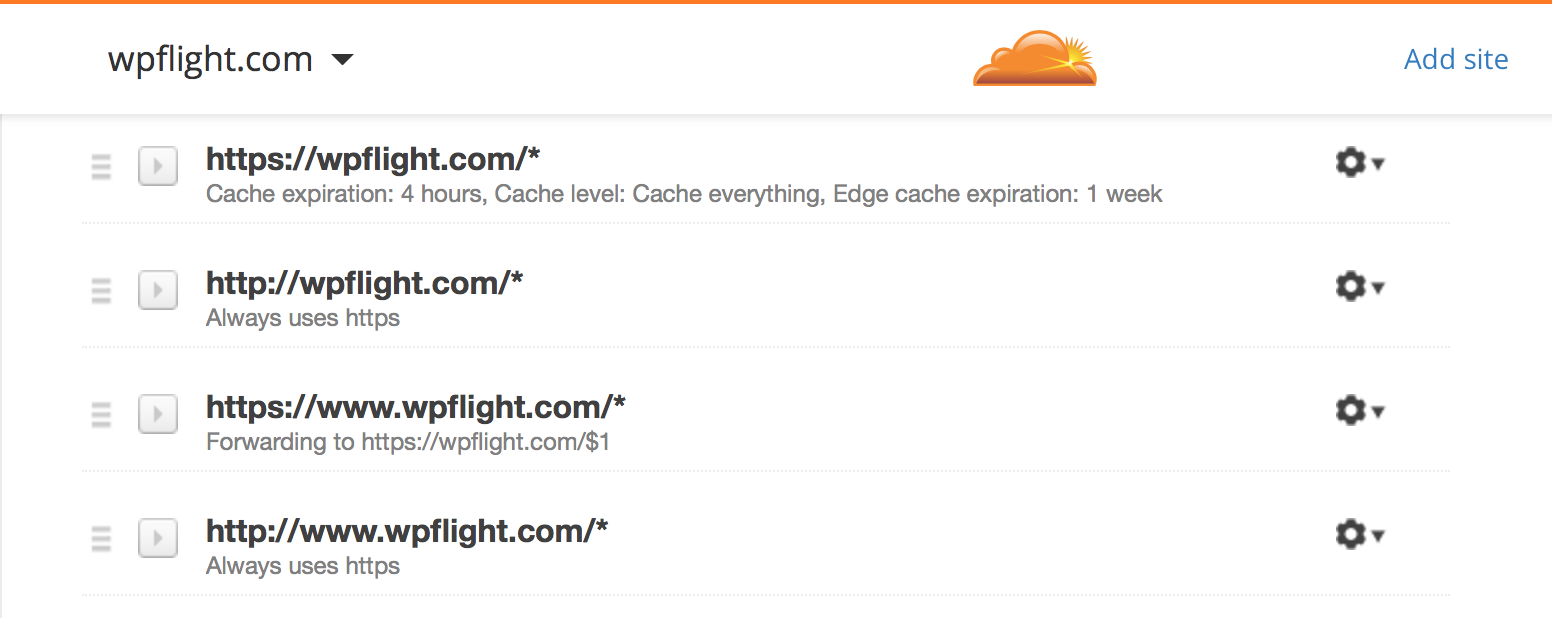 Cloudflare Page Rules