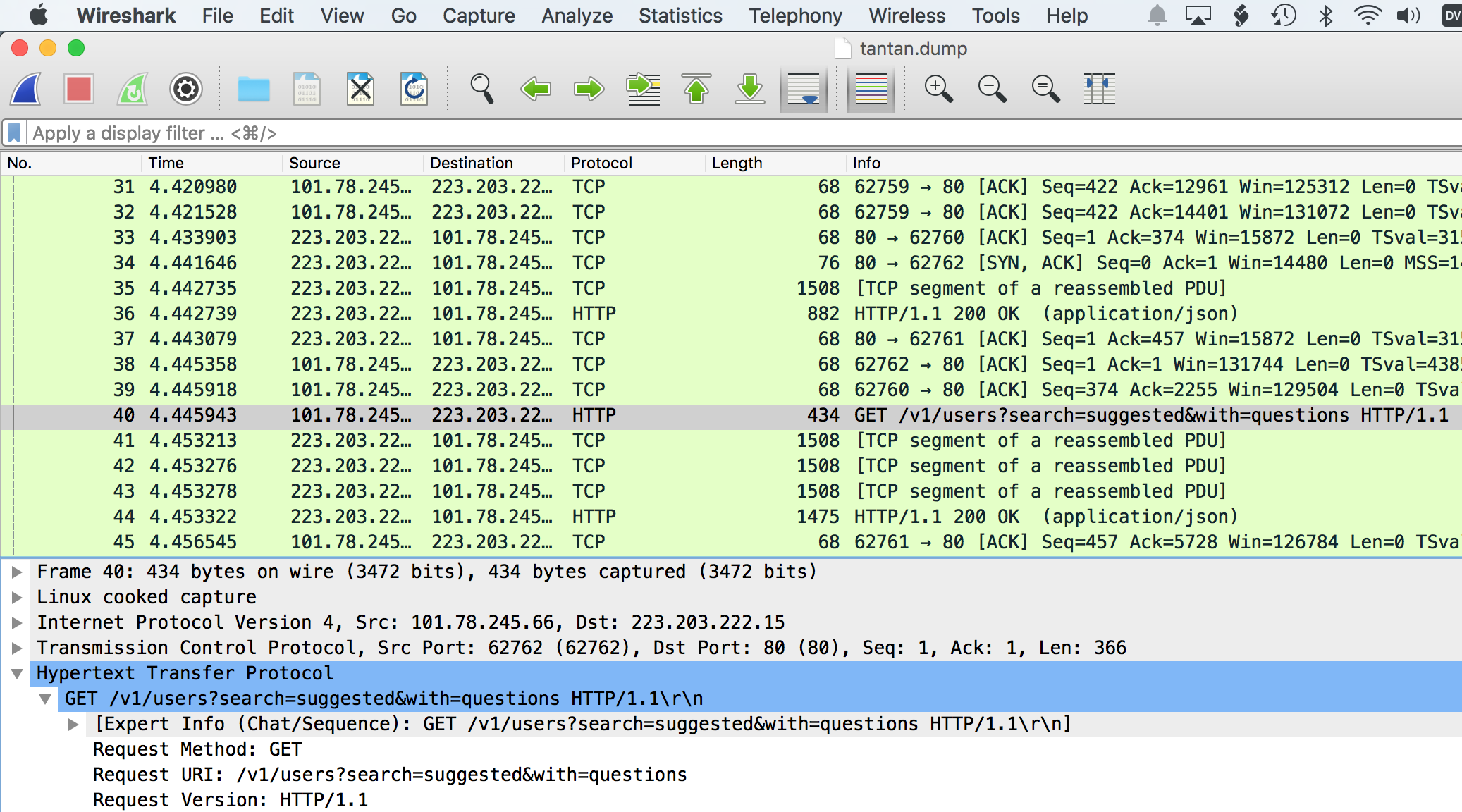 Wireshark analysis