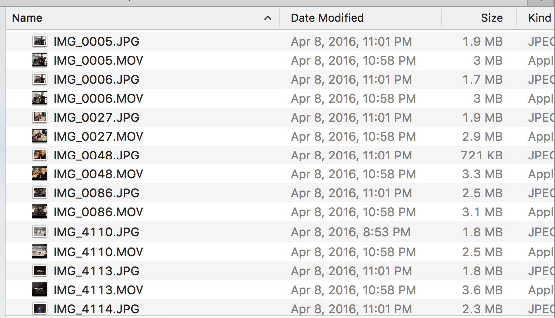 Live Photo source files