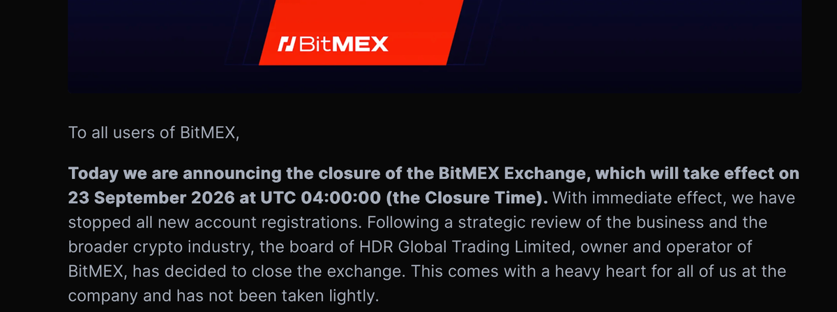 Farewell BitMEX