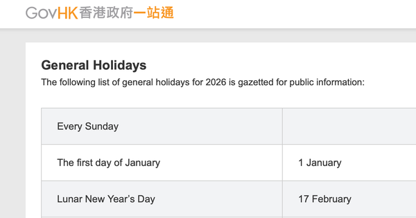 Hong Kong has no weekend